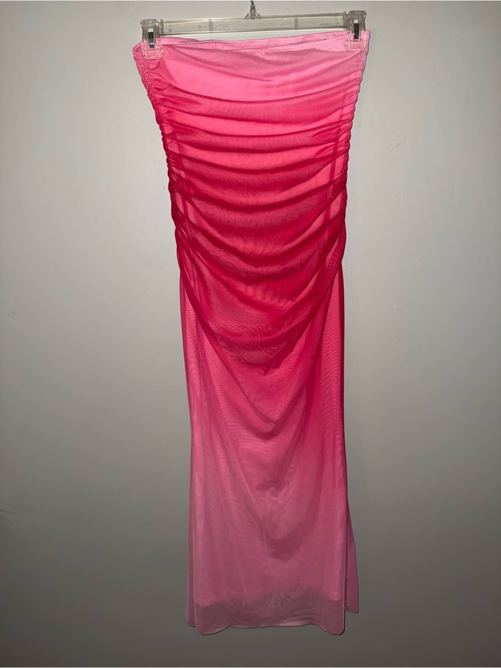 Shein Pink Ombré Sunset strapless midi dress size medium 6 - Picture 7 of 8